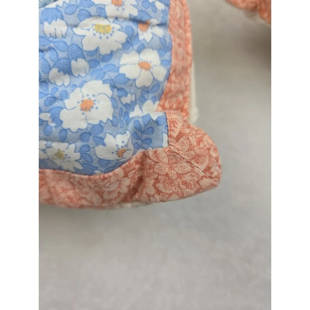 2 Vtg Granny Seashell Fan‎ Patchwork Throw Pillows Pastel Shabby Cottage 15x15